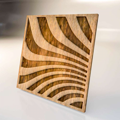 Резная декоративная деревянная 3D панель "Breeze"